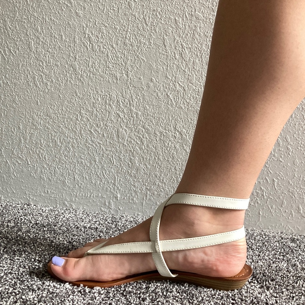 White gladiator sandals